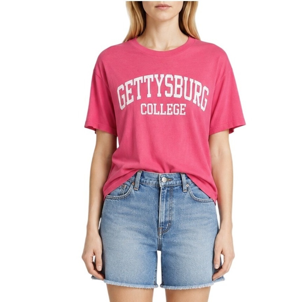 MV Sport Gettysburg College T-Shirt Women Large Pink Graphic Tee Short Sleeve